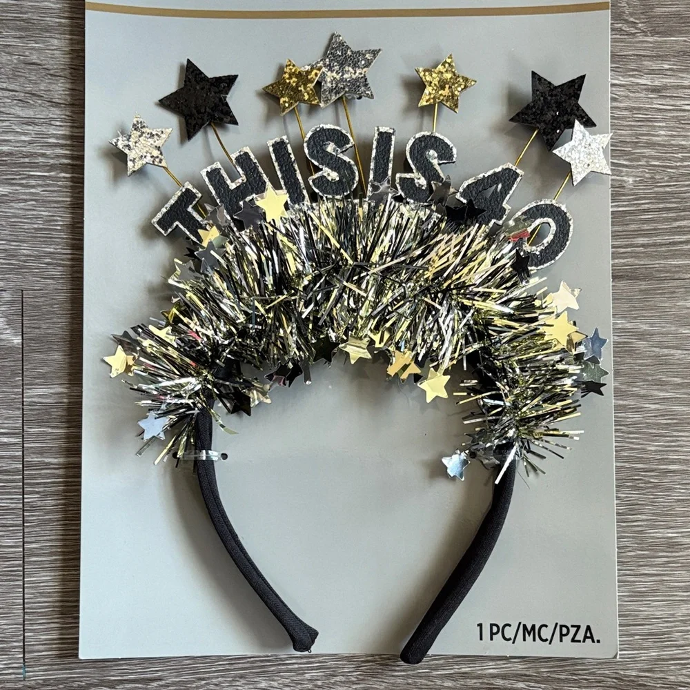 Party City Black and Gold 'This is 40' Celebration Headband